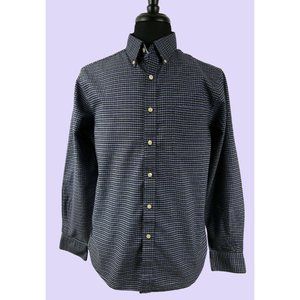 Chaps Mens Large Slim Fit Button Up Long Sleeve Shirt Black Purple Stripe Casual